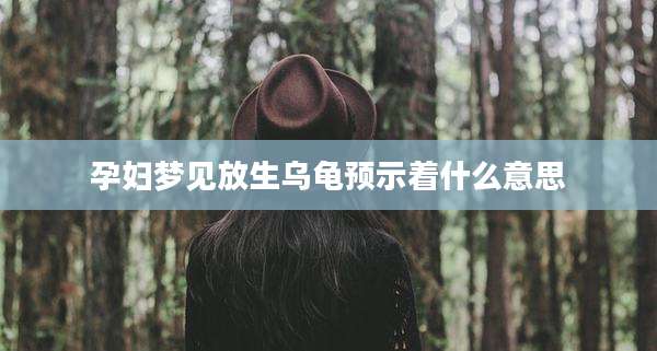 孕妇梦见放生乌龟预示着什么意思