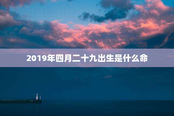 2019年四月二十九出生是什么命