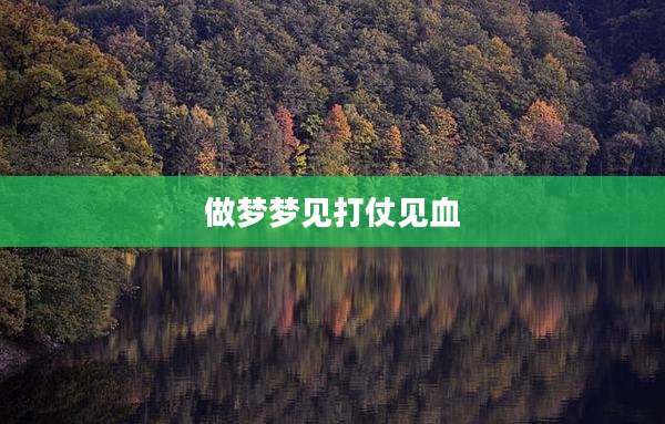 做梦梦见打仗见血