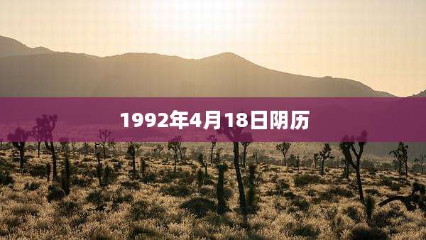 1992年4月18日阴历