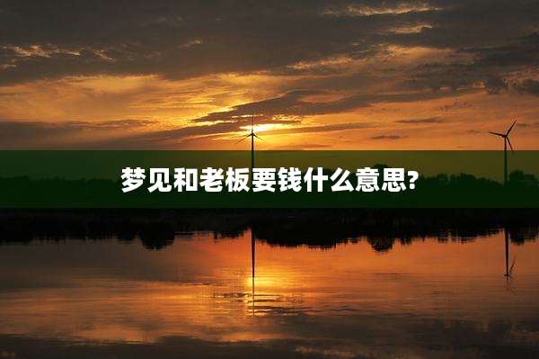 梦见和老板要钱什么意思?