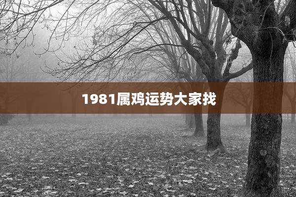 1981属鸡运势大家找