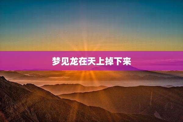 梦见龙在天上掉下来