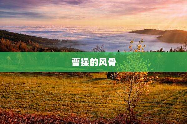 曹操的风骨