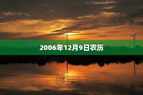 2006年12月9日农历