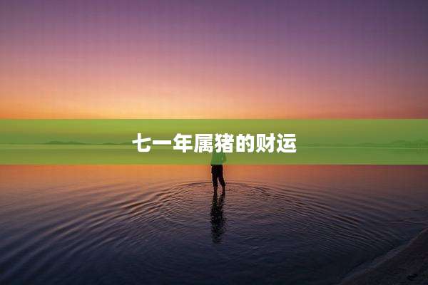 七一年属猪的财运