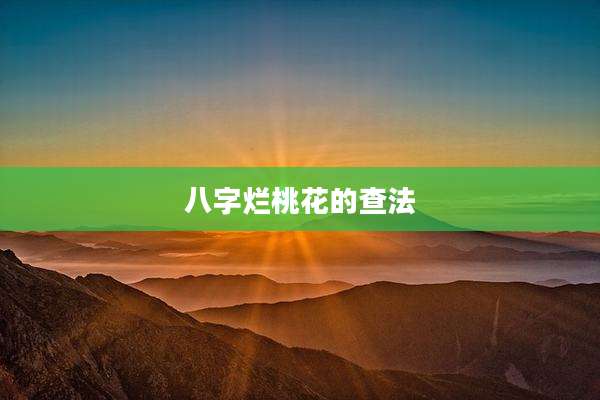 八字烂桃花的查法