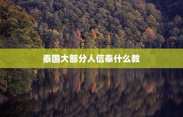 泰国大部分人信奉什么教