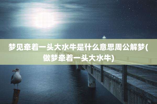 梦见牵着一头大水牛是什么意思周公解梦(做梦牵着一头大水牛)