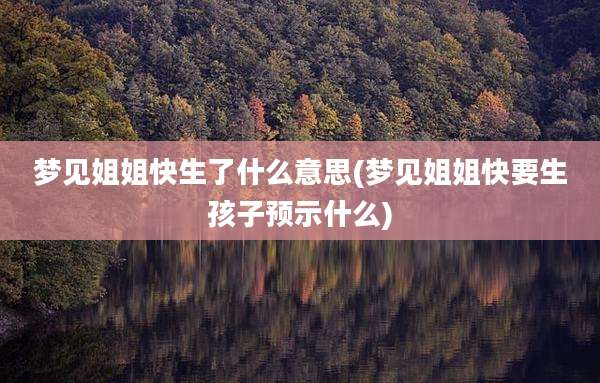 梦见姐姐快生了什么意思(梦见姐姐快要生孩子预示什么)