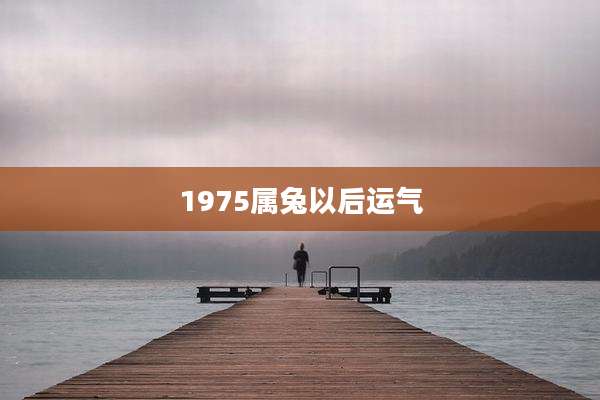 1975属兔以后运气