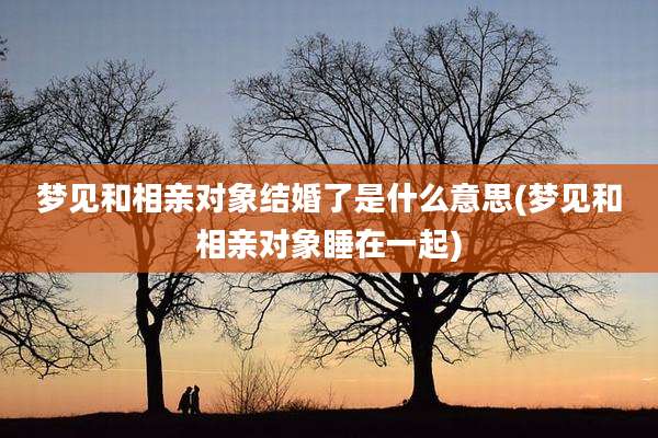 梦见和相亲对象结婚了是什么意思(梦见和相亲对象睡在一起)