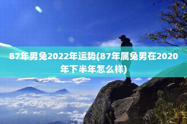 87年男兔2022年运势(87年属兔男在2020年下半年怎么样)
