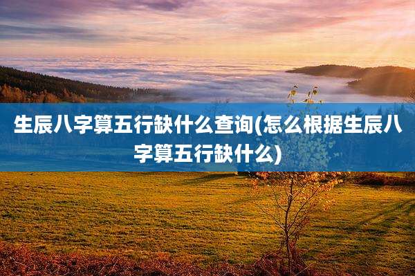 生辰八字算五行缺什么查询(怎么根据生辰八字算五行缺什么)
