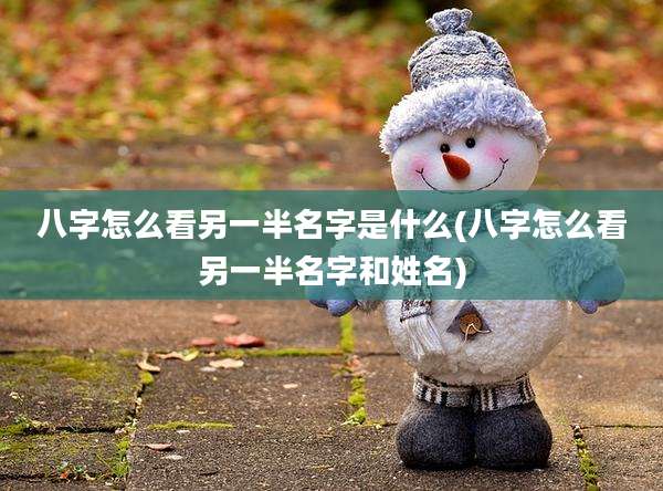 八字怎么看另一半名字是什么(八字怎么看另一半名字和姓名)