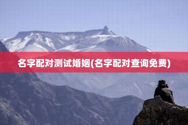 名字配对测试婚姻(名字配对查询免费)
