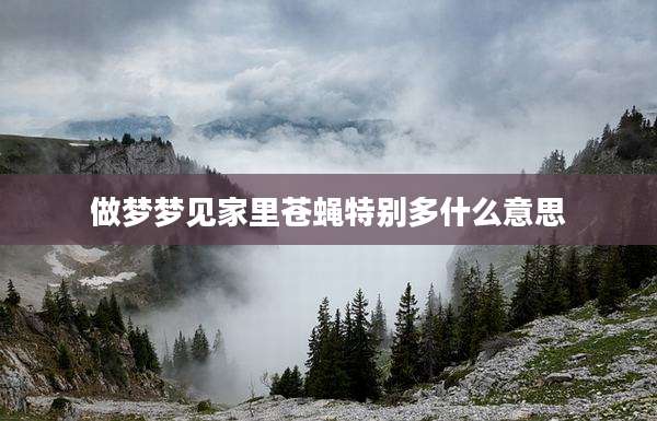 做梦梦见家里苍蝇特别多什么意思