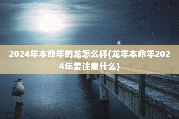2024年本命年的龙怎么样(龙年本命年2024年要注意什么)