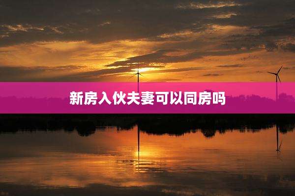 新房入伙夫妻可以同房吗