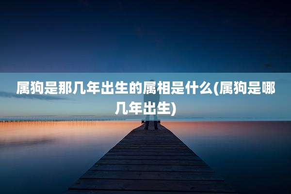 属狗是那几年出生的属相是什么(属狗是哪几年出生)
