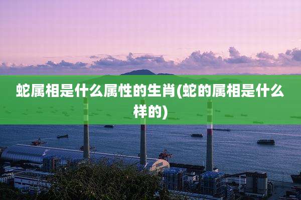 蛇属相是什么属性的生肖(蛇的属相是什么样的)