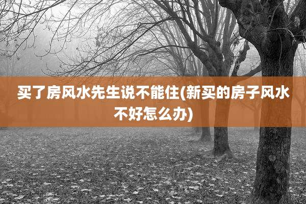 买了房风水先生说不能住(新买的房子风水不好怎么办)