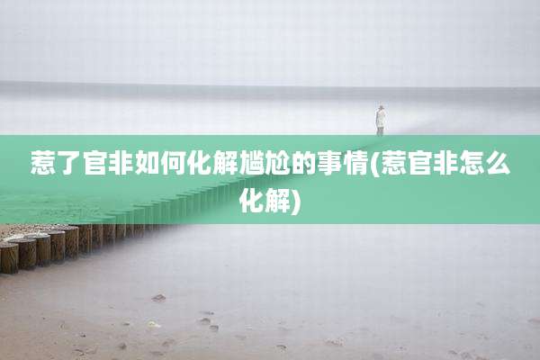 惹了官非如何化解尴尬的事情(惹官非怎么化解)