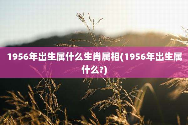 1956年出生属什么生肖属相(1956年出生属什么?)