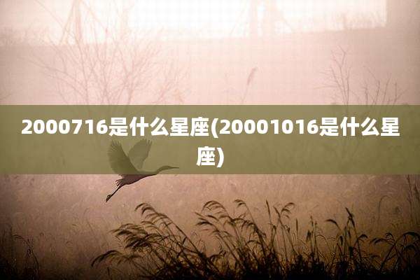 2000716是什么星座(20001016是什么星座)