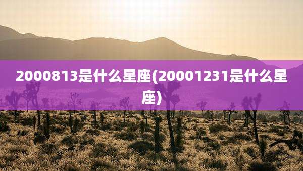 2000813是什么星座(20001231是什么星座)