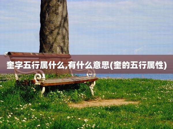 奎字五行属什么,有什么意思(奎的五行属性)