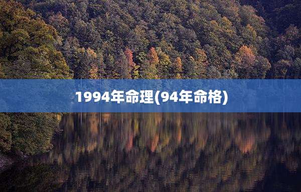 1994年命理(94年命格)