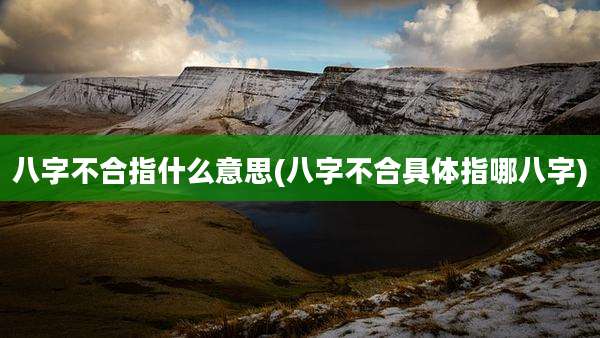 八字不合指什么意思(八字不合具体指哪八字)