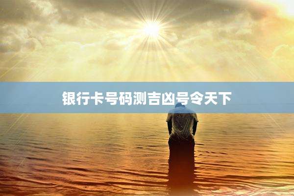 银行卡号码测吉凶号令天下