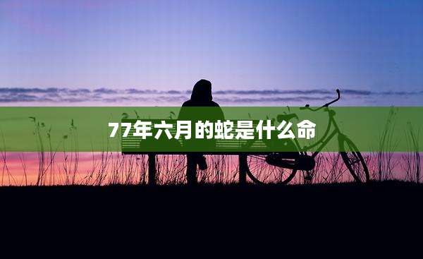 77年六月的蛇是什么命