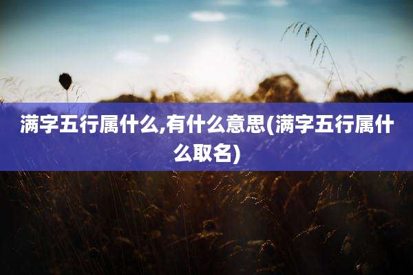 满字五行属什么,有什么意思(满字五行属什么取名)