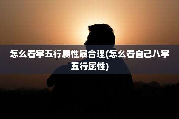 怎么看字五行属性最合理(怎么看自己八字五行属性)