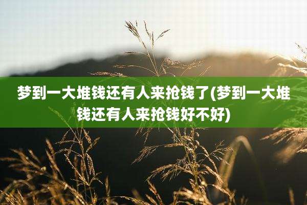 梦到一大堆钱还有人来抢钱了(梦到一大堆钱还有人来抢钱好不好)