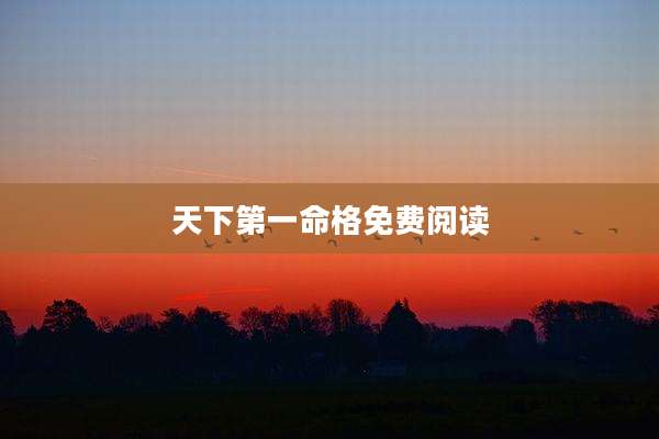 天下第一命格免费阅读
