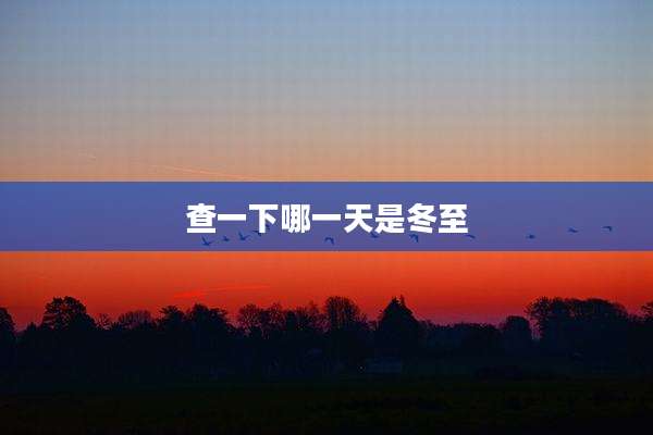查一下哪一天是冬至