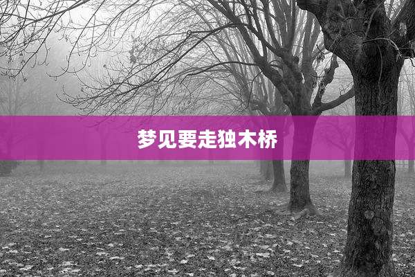 梦见要走独木桥