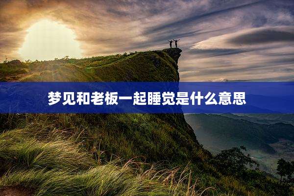梦见和老板一起睡觉是什么意思
