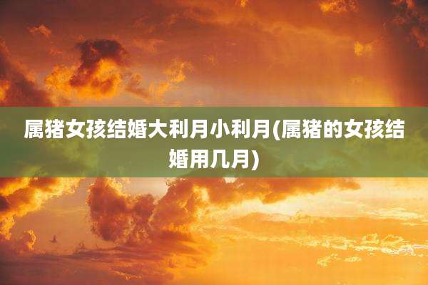 属猪女孩结婚大利月小利月(属猪的女孩结婚用几月)
