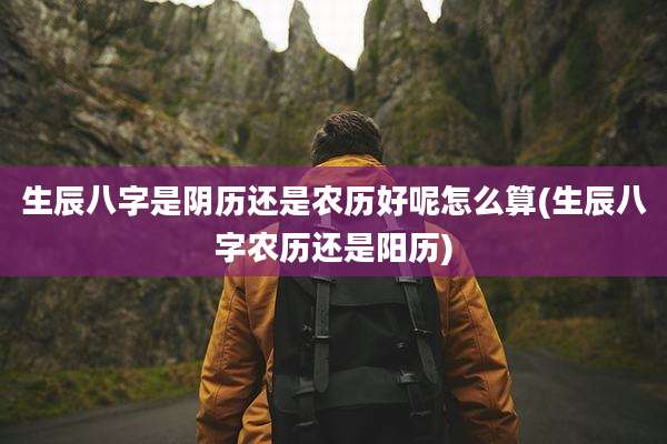生辰八字是阴历还是农历好呢怎么算(生辰八字农历还是阳历)