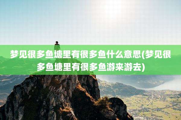 梦见很多鱼塘里有很多鱼什么意思(梦见很多鱼塘里有很多鱼游来游去)