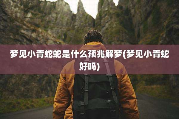 梦见小青蛇蛇是什么预兆解梦(梦见小青蛇好吗)