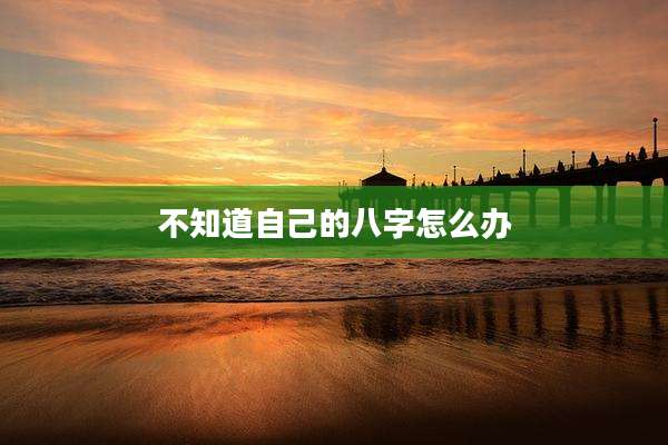 不知道自己的八字怎么办