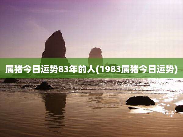 属猪今日运势83年的人(1983属猪今日运势)