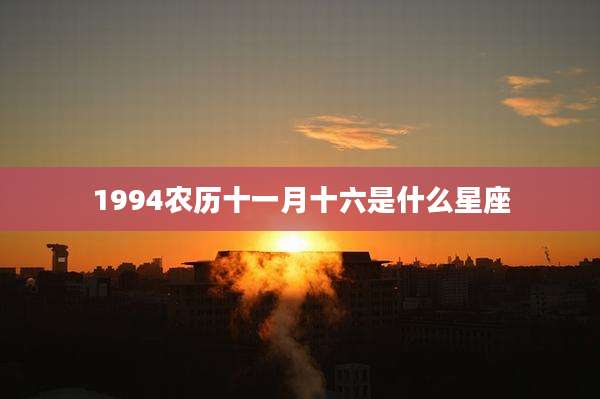 1994农历十一月十六是什么星座