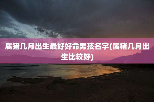 属猪几月出生最好好命男孩名字(属猪几月出生比较好)